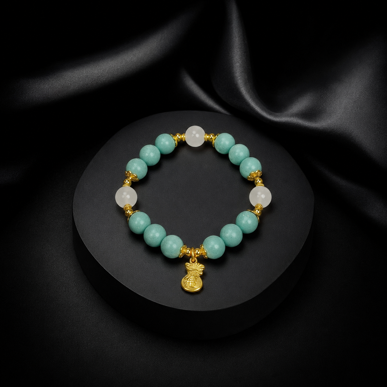 Jade Fortune — 10mm Citrus Agarwood Incense Charm Bracelet