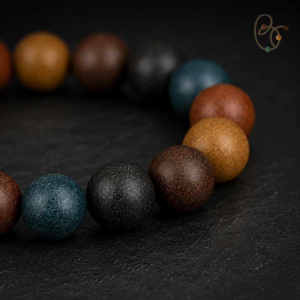 Five Elements Harmony — 15mm Herbal Incense Bead Bracelet