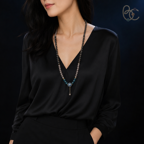 Fourfold Lacquer — Agarwood Sandalwood Incense Bead Necklace