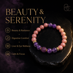 Rose Mist — Rose Agarwood Incense Bracelet with Amethyst