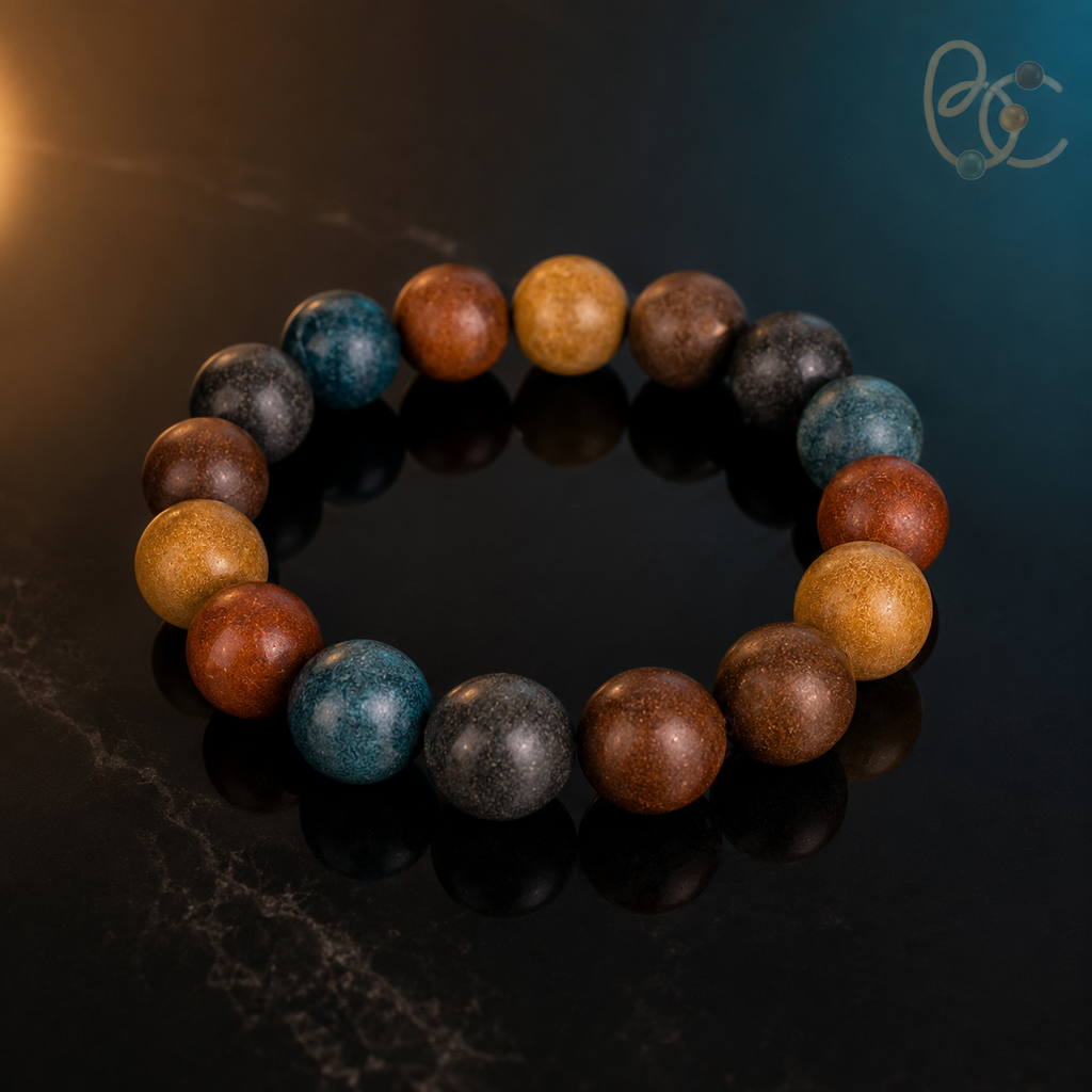 Five Elements Harmony — 15mm Herbal Incense Bead Bracelet