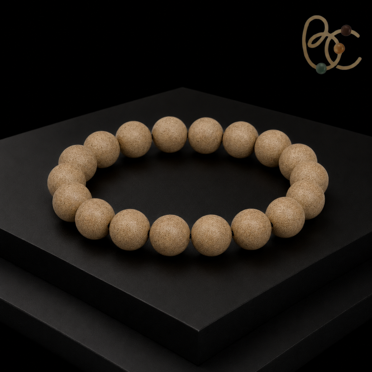 White Dragon Veil — 15mm Sandalwood & Frankincense Bracelet