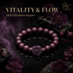 Imperial Violet — Rose Sandalwood Bracelet with Peach Blossom Charm