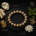 White Dragon Veil — 15mm Sandalwood & Frankincense Bracelet