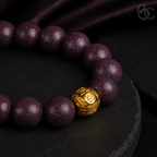 Imperial Violet — Rose Sandalwood Bracelet with Fortune Bead