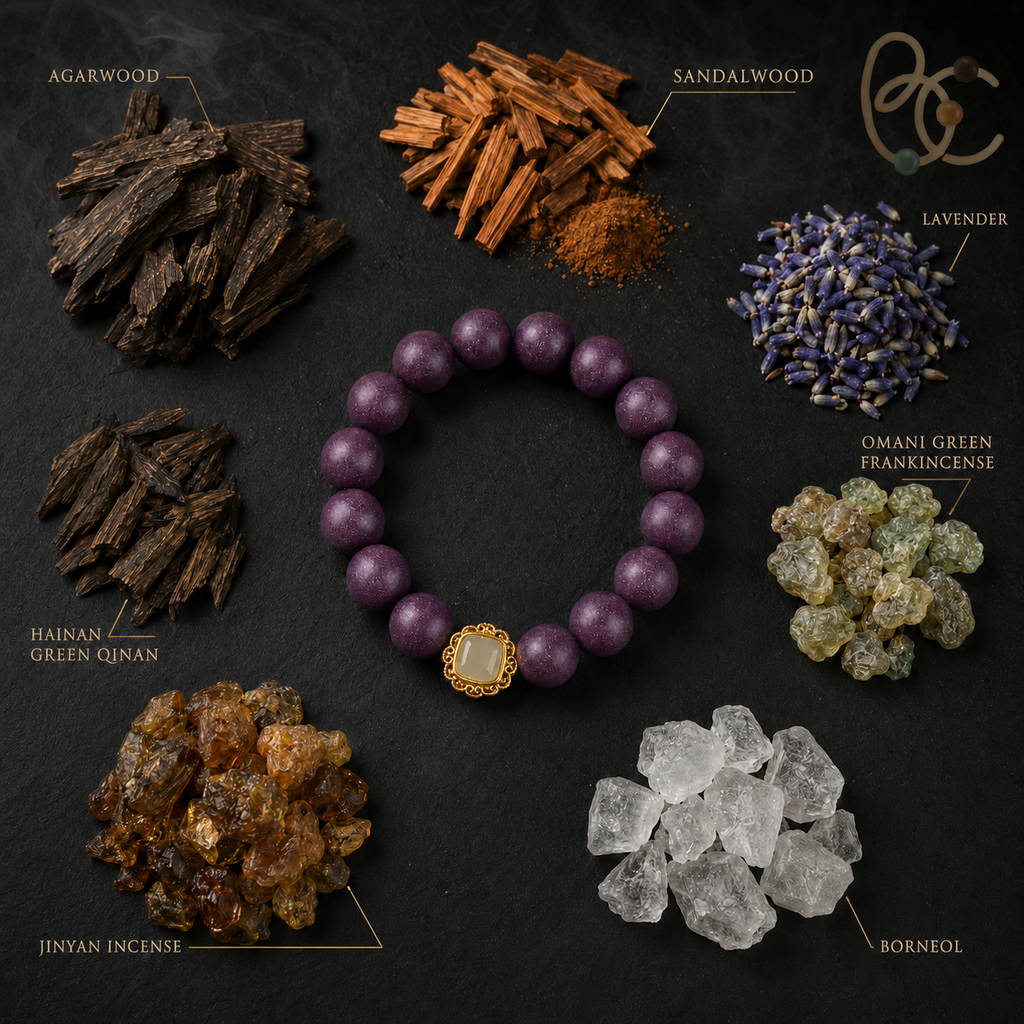 Imperial Violet — Lavender Agarwood Herbal Incense Bracelet
