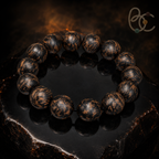 Black Gold Fourfold — 15mm Agarwood Sandalwood Incense Bracelet