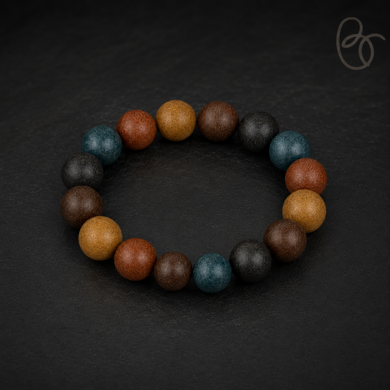 Five Elements Harmony — 15mm Herbal Incense Bead Bracelet