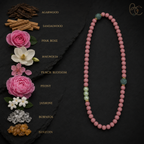 Blush & Azure — Double-Wrap Rose Agarwood Incense Bracelet