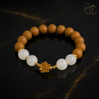 Pear Pavilion — 12mm Agarwood & Sandalwood Charm Bracelet