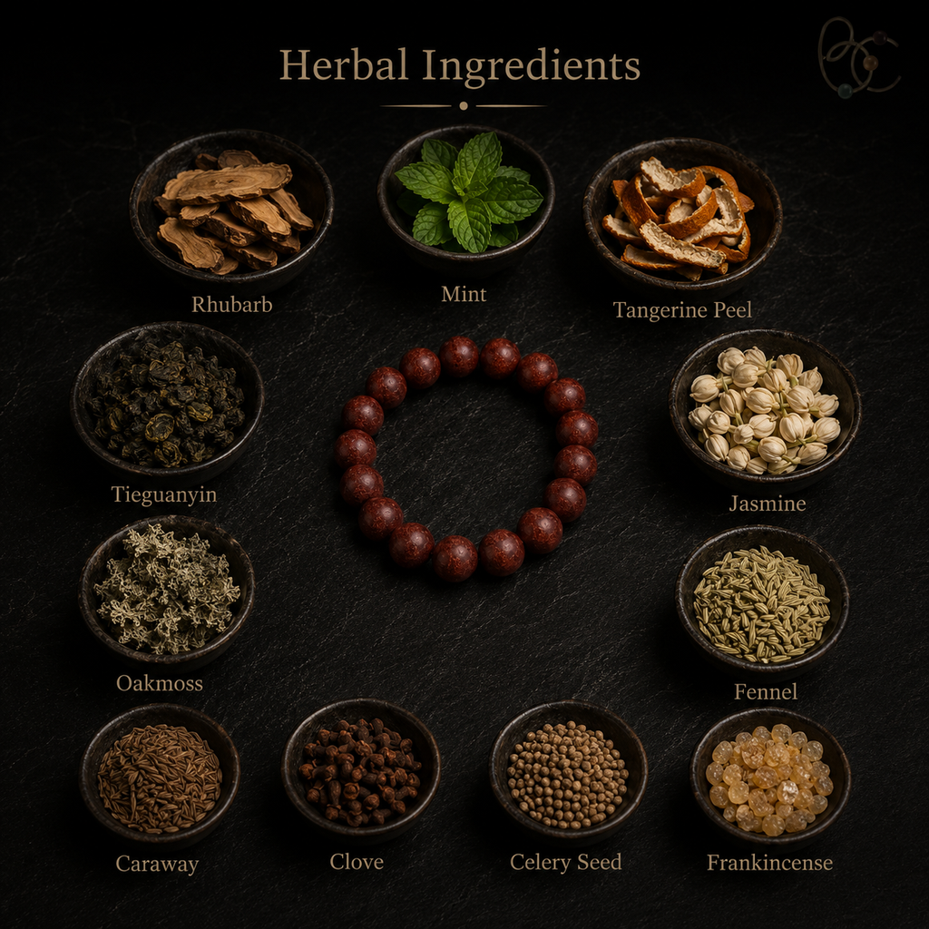 Pure Botanica — 15mm Mint Citrus & Tea Herbal Incense Bracelet