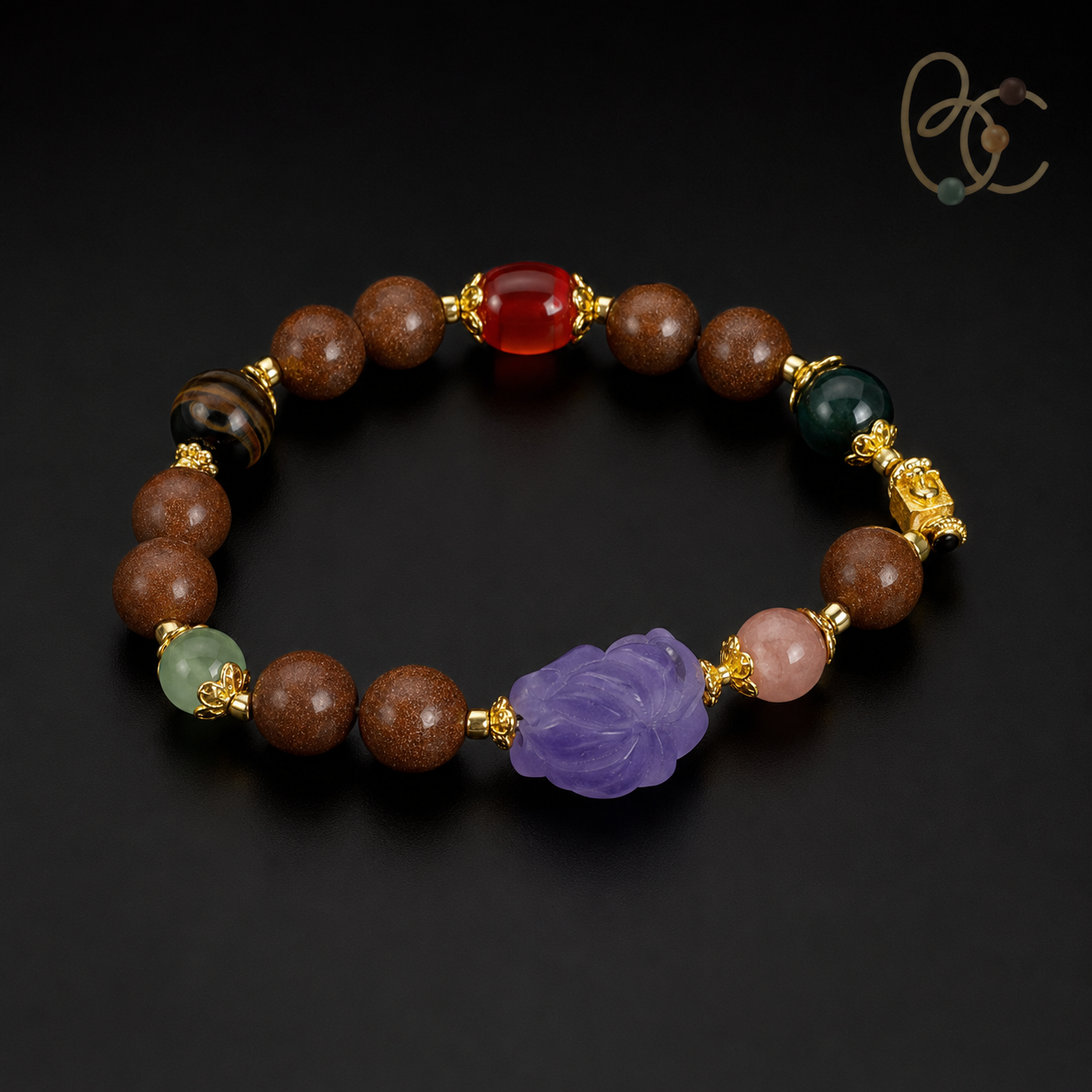 Greenwood Air — Spiced Agarwood Bracelet with Fox Charm